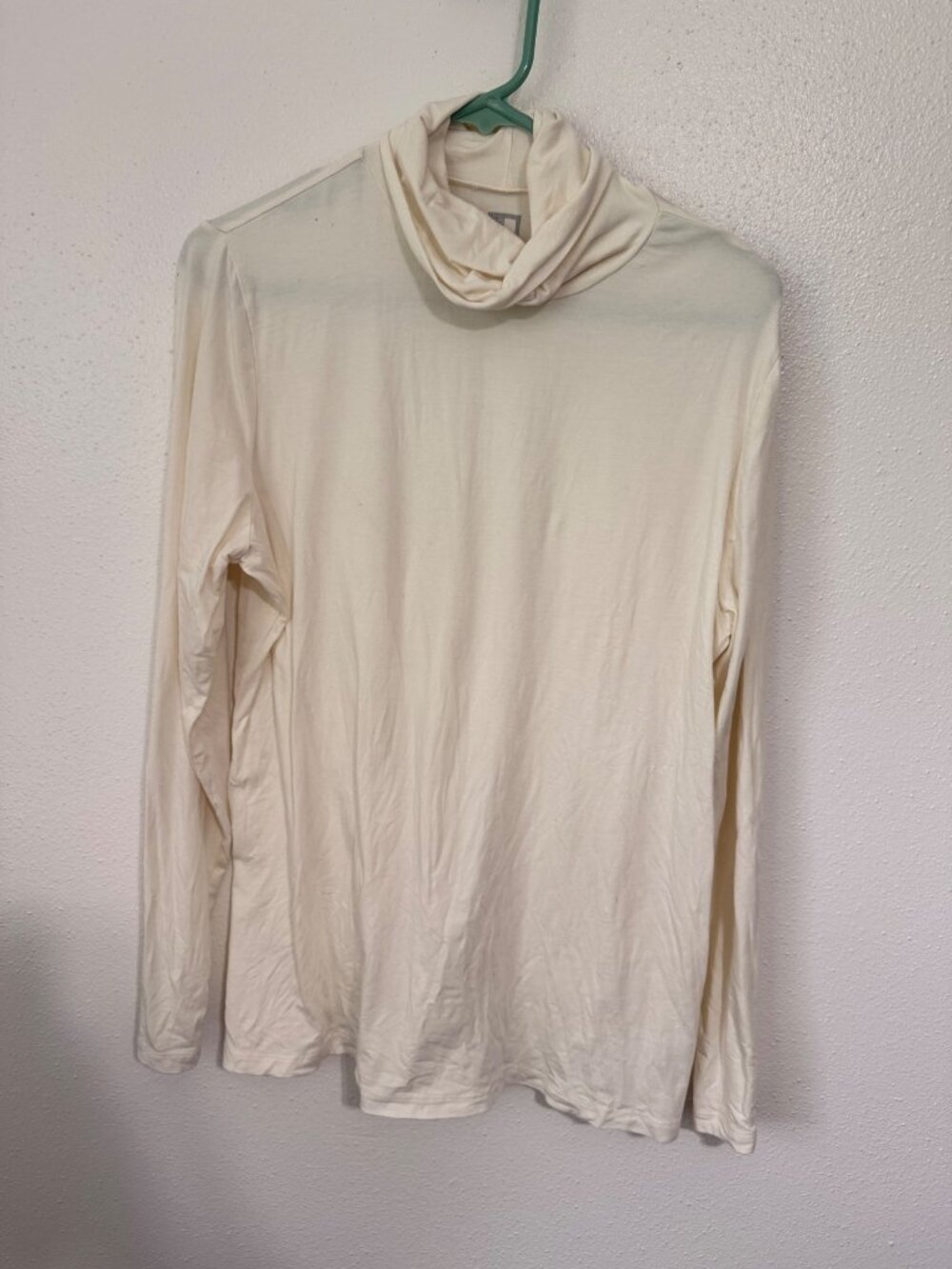 JCP Jc Penney Knit Top LooseTurtleneck Cream Long Sleeve Womans XL